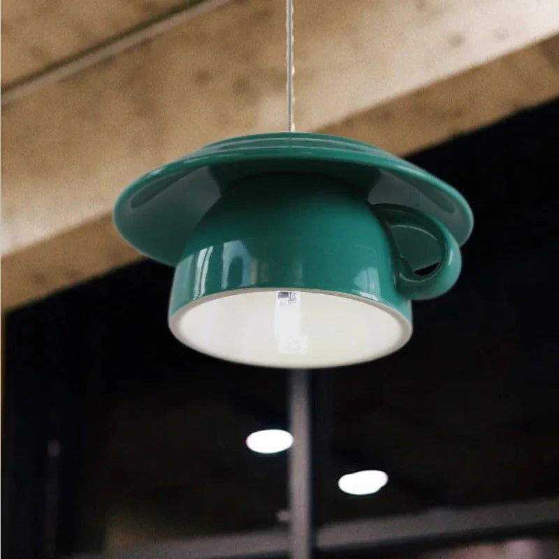 Ceramic Cup Pendant Lights Ceiling Chandeliers Modern Hanging Lamp