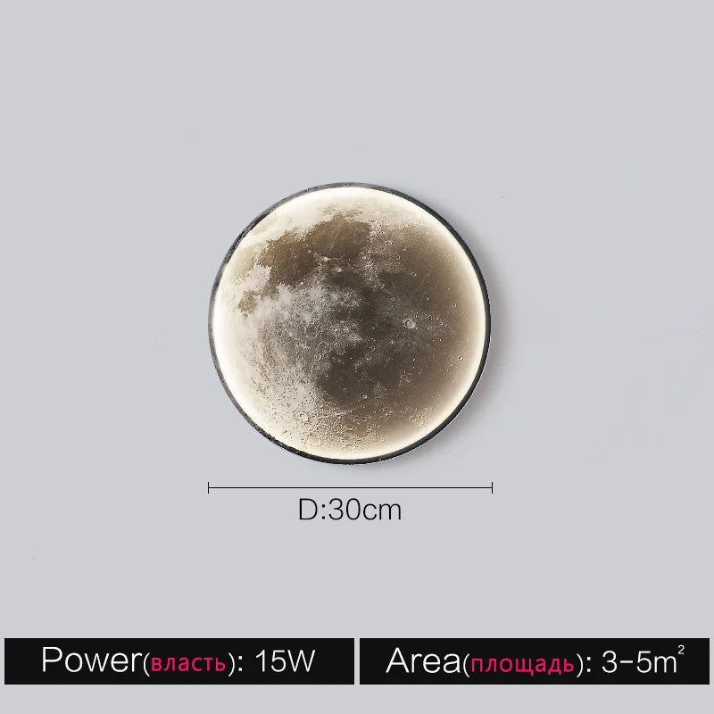 Moon Wall Lamp: Modern Simple Art Decoration for Living Room, Bedroom & Aisle
