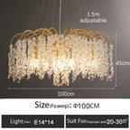 Crystal Led Chandelier Golden Luxury Living Room Ceiling Lamp