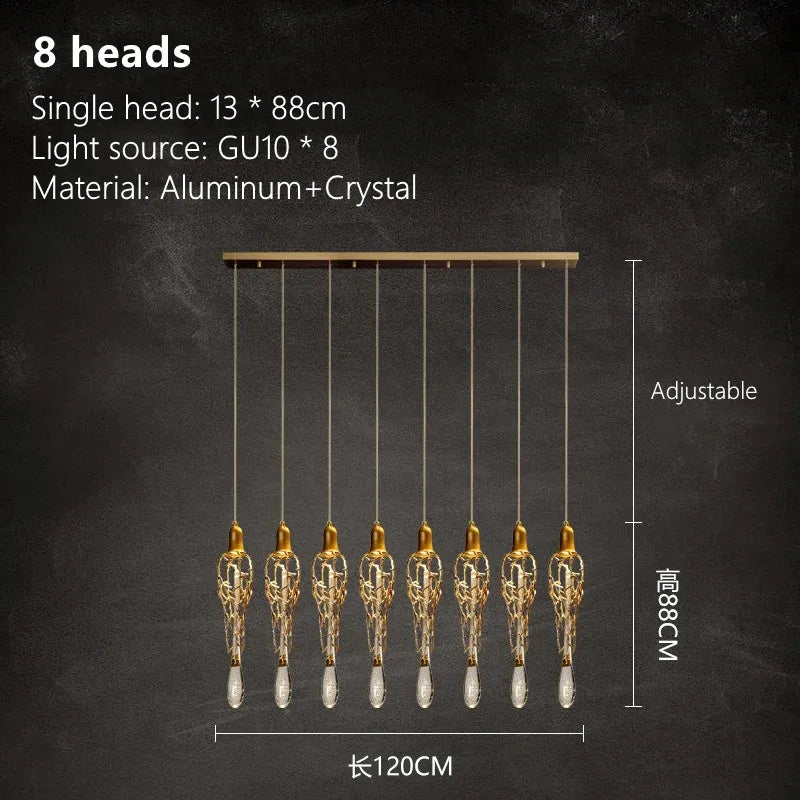 Branch Art Cage Crystal Chandelier for Modern Dining Room Lighting