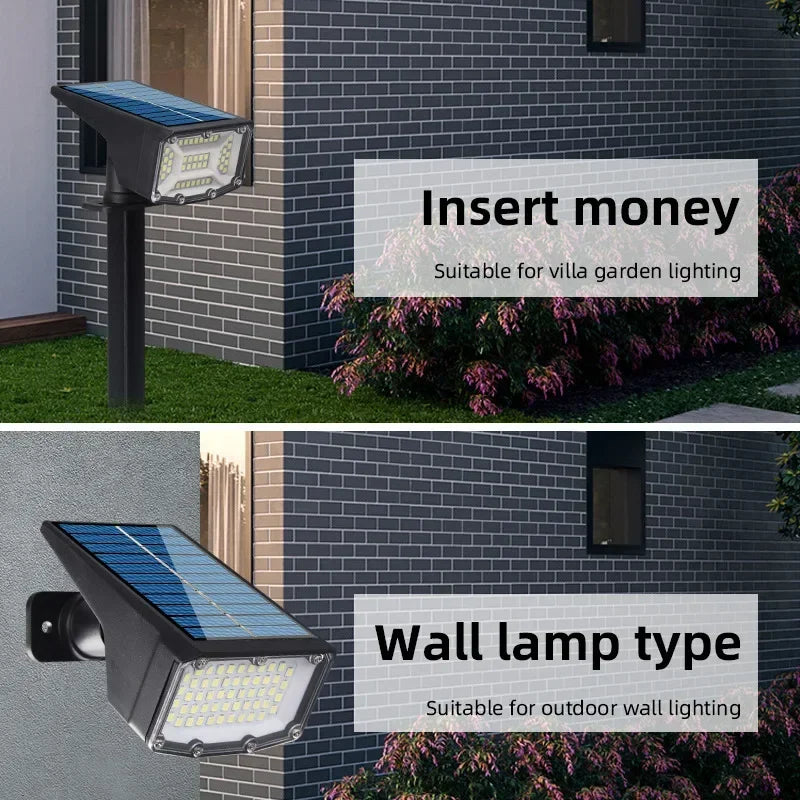 Solar Spotlight 53LED In-Ground Waterproof Landscape Wall Light - Set of 4