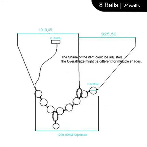 Glass Ball Chandelier: Modern LED Dining Table Lighting for Living Room, Bedroom, Villa.