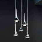 LED Rain Staircase Chandelier: Modern Nordic Design Indoor Lighting for Bar Island