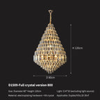 Crystal Pendant Chandelier for Home, Hotel, Restaurant - Luxury Duplex Hall Light
