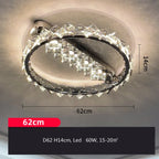 LED Crystal Ceiling Light: Stylish Dimmable Chrome Fixture for Living, Dining, Bedroom