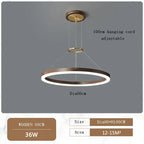 Minimalist Wood Grain Chandelier: Creative Round Hanging Light Fixture for Living Room