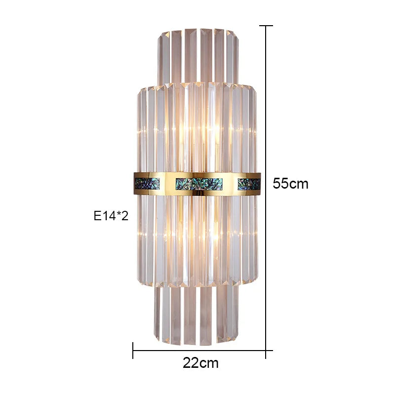 Shell Glass Rod Wall Lamp Modern Light Living Room Bedroom Study LED Lighting