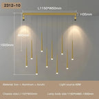 Long Strip Spotlight Pendant Lamp: Modern Chandelier for Living, Dining, Bedroom, Hall Lighting