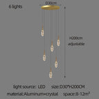 Crystal Penthouse Chandelier: Luxury Staircase Pendant Light for Modern Living Room & Loft