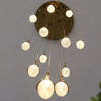 Gold LED Staircase Chandelier: Elegant Luxury Large Pendant Lamp for Living Room