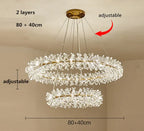 Crystal Flower Chandelier: Nordic Luxury Lighting for Home Decor & Restaurant