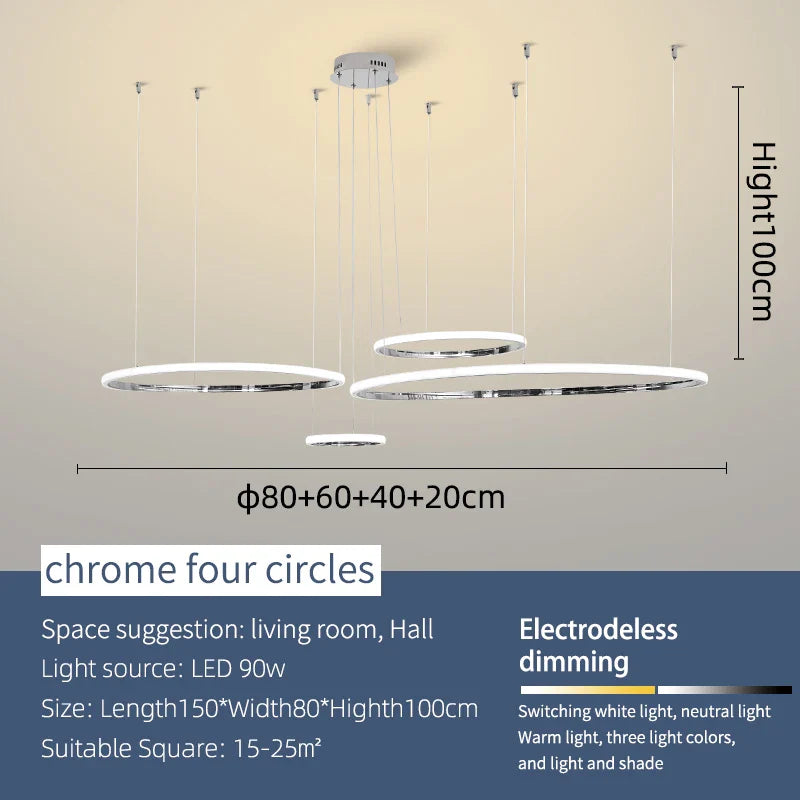 Modern LED Pendant Lights Chrome/Gold Plated for Dining Living Kitchen