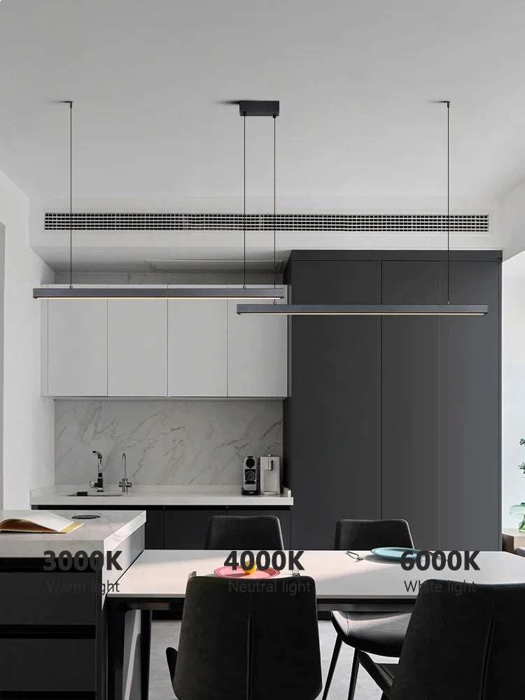 Modern Aluminum Chandelier Strip, Minimalist Nordic Design for Dining Table, Bar