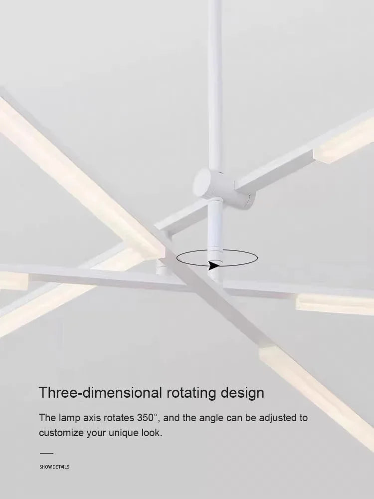 Nordic Rotatable LED Pendant Lights for Minimalist Living Dining Room Chandeliers