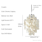 Aeolian Bells Shell Chandelier for Mediterranean Living Room, Shop, Bar, and Restaurant
