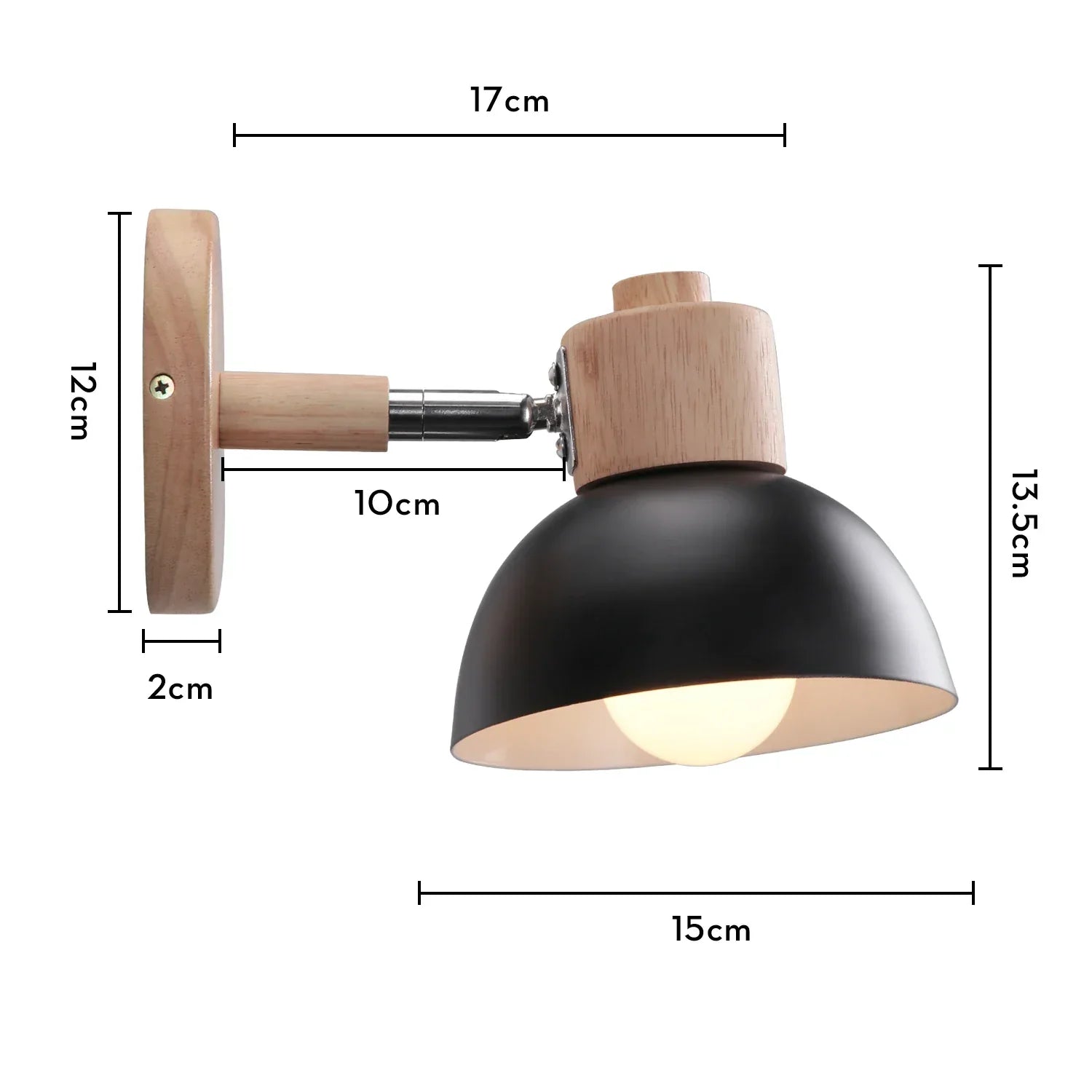Nordic Wooden Wall Lamp Bedside Light for Bedroom Living Room E27 Macaroon Style