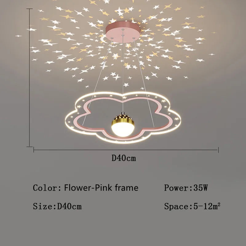 LED Star Chandelier: Kids Room Lighting Fixture for Bedroom & Study Room