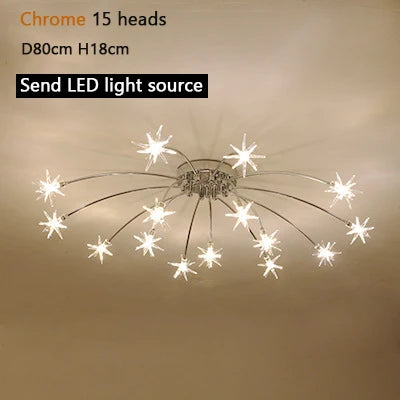 Nordic Sky Star Ceiling Lamps Modern Chandeliers Romantic Bedroom Children's Room Lighting