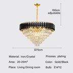 Crystal LED Pendant Chandelier: Modern Luxury Living Room Dining Lighting Fixture
