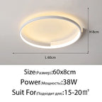 Modern Round LED Ceiling Light for Living Room Bedroom Dining Nordic Design