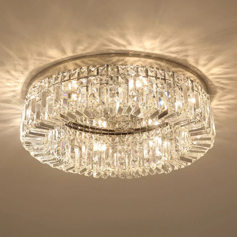Crystal LED Ceiling Lights: Elegant Lighting Fixture for Living Room Bedroom Kitchen Decor