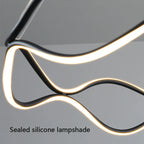 Wave Ring LED Pendant Chandelier for Living Room Bedroom, Modern Circle Lamp Fixture
