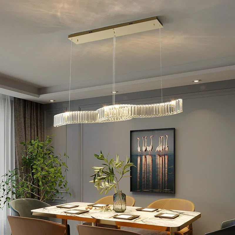 LED Crystal Chandelier: Luxury Modern Dining Room & Kitchen Island Lighting