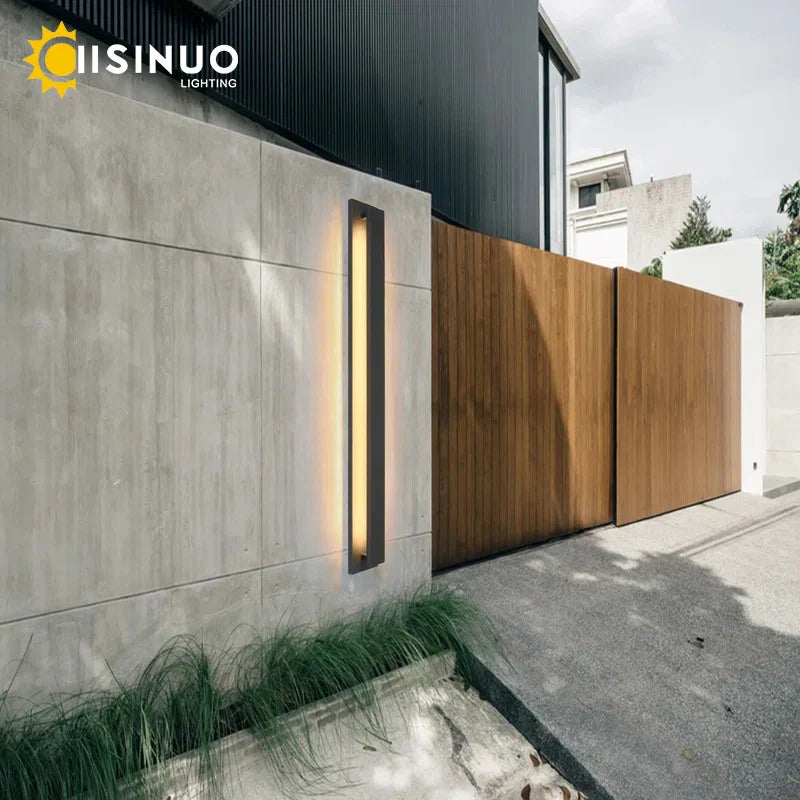 Outdoor Black Aluminum Wall Light LED Waterproof Linear Porch Lamp
