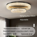 Nordic Copper Round Brass LED Ceiling Light for Living Room, Kitchen, Bedroom - Surface Mount