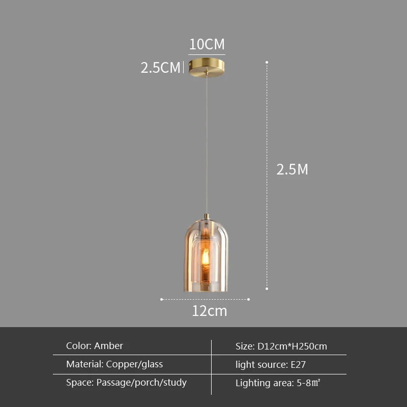Double Glass Wall Art Light - Luxury Nordic Style for Bedroom and Aisle Decor