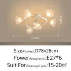 Lily Of The Valley Glass Chandelier Light: Modern Cream Wind Lamp for Living Room & Bedroom