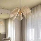 Flower Pendant Lamp: Nordic Fabric LED Light for Bedroom, Living Room & Dining Area