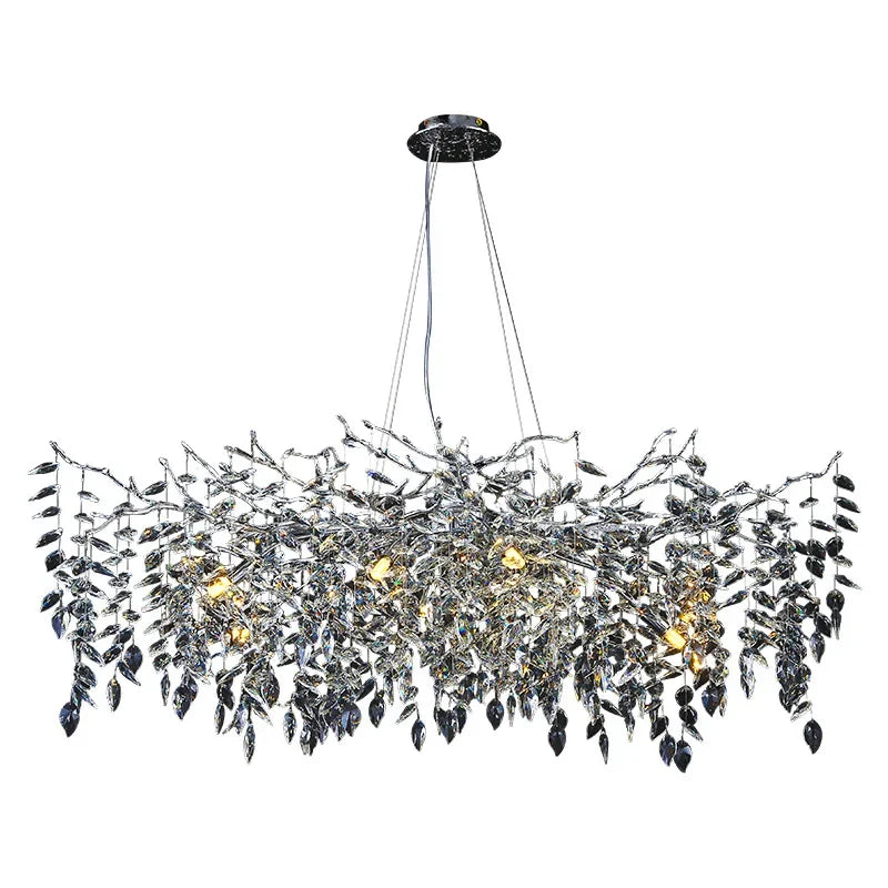Crystal Pendant Chandelier Luxury LED Lighting Branch Design for Living and Dining Rooms