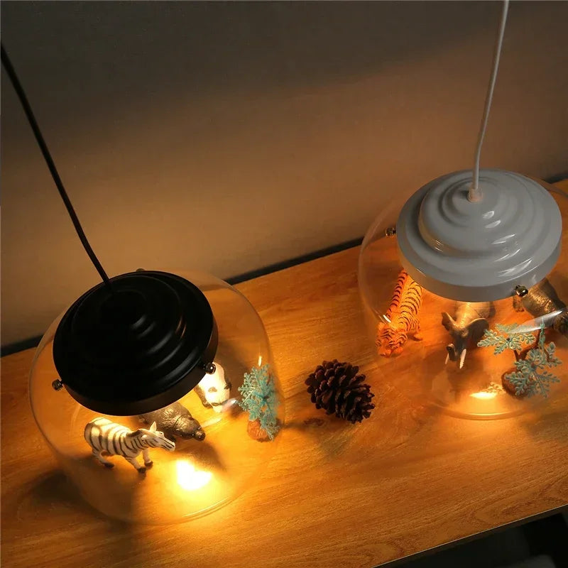 Nordic Cartoon LED Pendant Lights: Cute Animal Design for Kids Room, Bedroom Decor