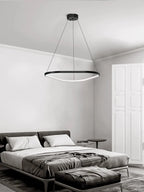 Geometric Ring LED Chandelier: Nordic Minimalist Pendant Light for Living, Dining, Bedroom