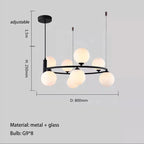Glass Chandelier G9 Hanging Light for Living Room Bedroom Decor