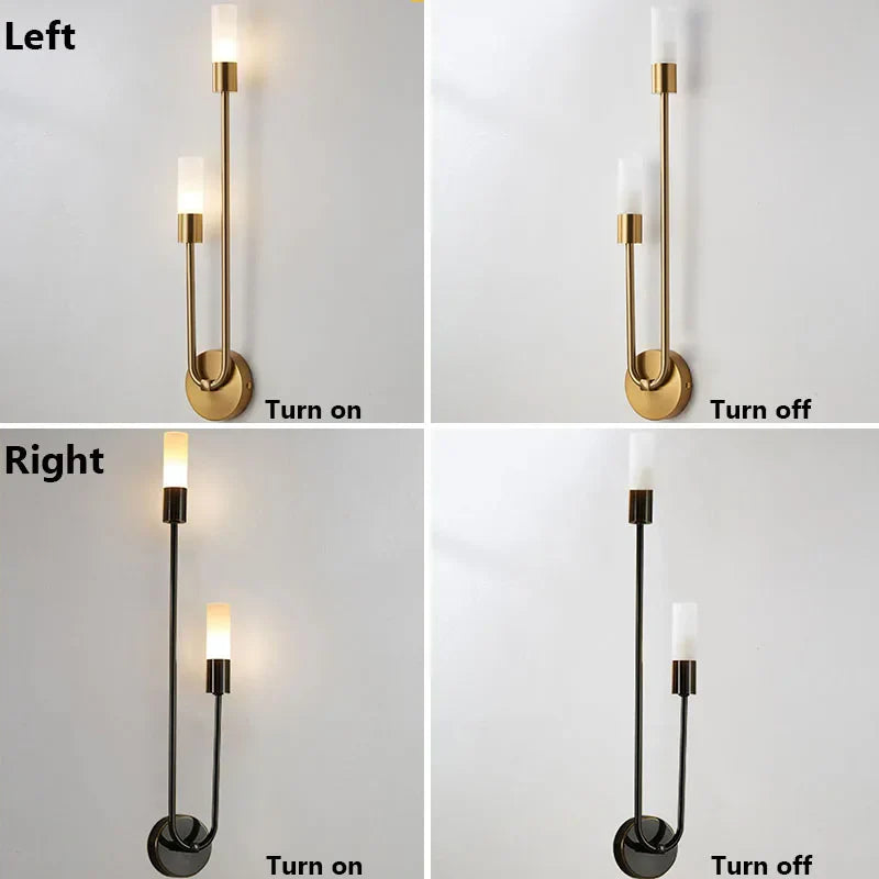 Minimalist Gold Black Wall Sconces for Bedroom Stairway Balcony Lighting