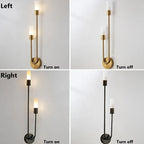 Minimalist Gold Black Wall Sconces for Bedroom Stairway Balcony Lighting