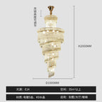 Crystal Spiral Staircase Chandelier for High-end Sales Office Hall Lighting
