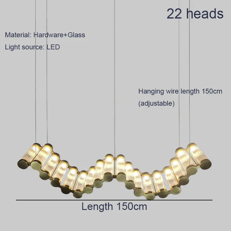 Golden Chandelier LED Dimming Light for Modern Living Room & Bedroom