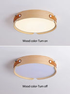Walnut Round Ceiling Lamp by - Modern Japanese Nordic Bedroom Dining Room Lighting