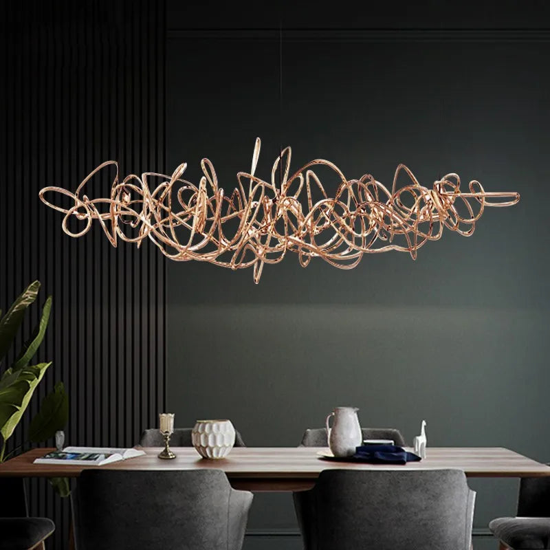 Nordic Art LED Chandelier: Modern Creative Pendant Lamp Light for Dining Table Room