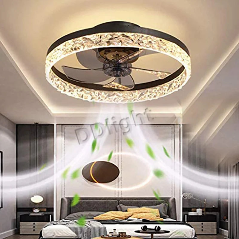 Smart LED Ceiling Fan Lights Remote Control Dimmable Bedroom Decor Indoor Lighting