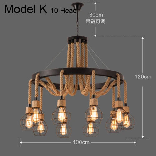 Industrial Rustic Pendant Lights Indoor Lamp for Living Dining Room Home Décor