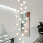 Crystal Ball Chandelier: Modern LED Stair Chandelier for Living Room and Kitchen