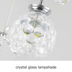 Crystal Petal Ceiling Chandelier: Modern Round Chrome Hanging Light for Home Decor