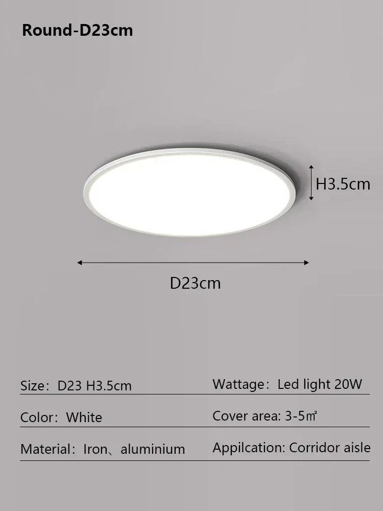 Round LED Ceiling Lamp - Modern Minimalist Dimmable Lighting Fixtures