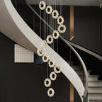 Modern Flower Ring LED Chandelier for High-Rise Duplex Living & Dining Rooms