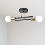 Modern Black Gold Chandelier Wrought Iron LED Ceiling Lamp E27 Light Fixture