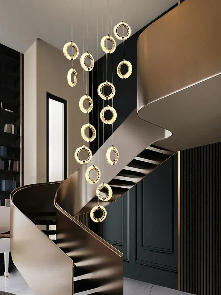 Crystal Gold LED Chandelier Modern Luxury Ceiling Lamp